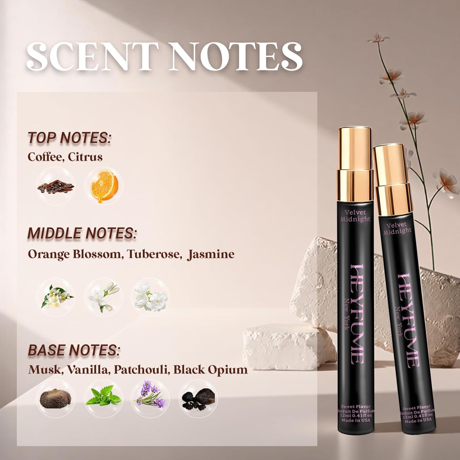 Pheromones Perfumes for Women Mini: Eau De Parfum Inspired By B-LACK O-Pium- Premium Amber Vanilla Sent Blend - Long Lasting Travel Size Pen Spray 0.41 fl for Female Made in USA