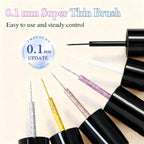 TWOEIGHT 6 Pcs 8 ML Gel Liner Polish Nail Art Set Chrome Metallic Glitter Soak Off Gel Polish Kit Nail Art Manicure Salon DIY at Home for Women (Silver Gold Rose Gold Purple Gold Black White)