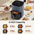 Air Fryer, 6Qt Square Airfryer With Visual Window, 400°F Fast Heating Air Fryers Oven With Timer, Auto-Off, Non Toxic & Non Stick, Multiple 12 Modes For Roast, Bake, Dehydrate, Fry, Reheat
