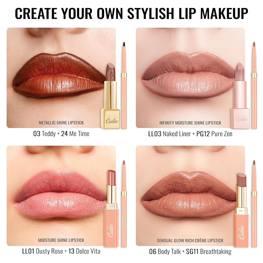 Oulac Matte Purple Lip Liner Pencil, Waterproof Retractable Lipliner Crayon, Smooth And Creamy Long Wearing Lip Makeup, Contour Your Lips, Vegan Beauty, 08 Well-Dressed