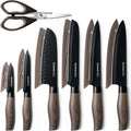 Astercook Knife Set, 13-Piece Kitchen Knives Set with 6 Blade Guards, Black Anti-Rust & Non-Stick Coating, Dishwasher Safe Stainless Steel Knives, Ergonomic Handle, Perfect for Holiday Gifts