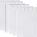 White Classic Luxury Bath Mat Floor Towel Set Of 6-20X30 Inch, Absorbent Cotton Hotel Spa Shower/Bathtub Mats