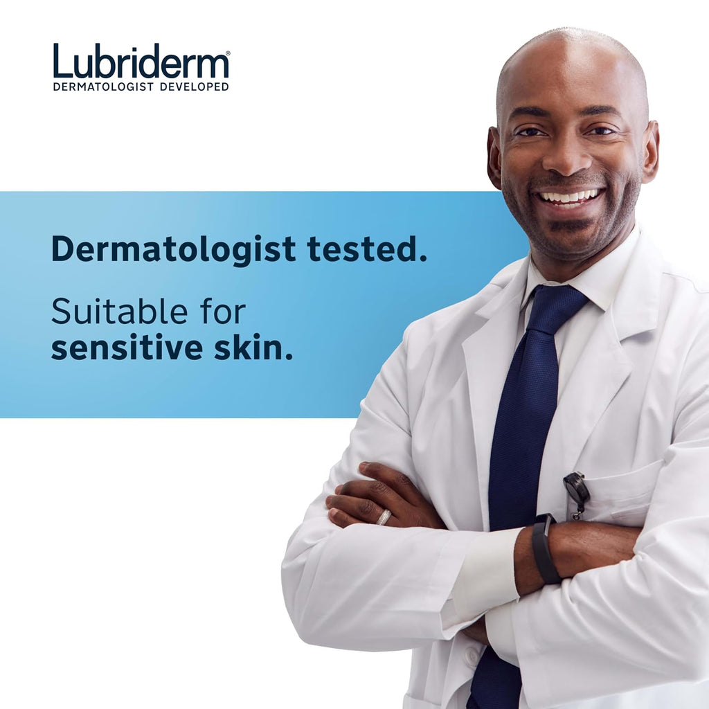 Lubriderm Daily Moisture Body Lotion + Pro-Ceramide, Body Lotion For Dry Skin, Shea Butter, Glycerin, Lightly Scented Hand Lotion, Non-Greasy 24-Hour Moisturizer, Paraben & Dye Free, 24 Fl Oz