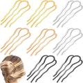 8 Pieces Hair Side Combs, Metal Hair Fork Clip Hair Pins For Buns Hair Updo U-Shape Hair Sticks For Women Hair Styling Tool Accessories (Mixed)