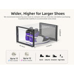 Kuject X-Large Shoe Storage Boxes Organizers Clear Plastic Stackable 12 Pack, Shoe Rack & Holder Substitute, Sneaker Containers, Toy Storage Organizer Bins For Entryway, Closet, Under Bed, Black