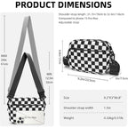 Small Checkered Crossbody Bag For Women Cute Purses Trendy Shoulder Handbags Wide Strap