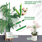 20Pcs Plant Support Stakes 17 Inch Supking Garden Orchid Sticks Extended To 3Ft 4Ft 5Ft Plant Poles With Clips For Indoor Outdoor Potted Tomato Rose Amaryllis Vegetables Comes With 20 Ties（Green）