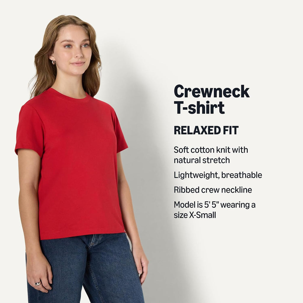 Amazon Essentials Women's Relaxed-Fit Cotton Crewneck T-Shirt