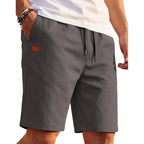 Coofandy Men'S Casual Shorts 9'' Cotton Drawstring Elastic Waist Lightweight Summer Beach Shorts With Pockets