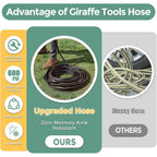 Giraffe Tools Garden Hose 5/8" Custom Length, No Kink, Flexible, Leakproof Water Hose, 600 Burst Psi, 6Ft Male Female Fittings,Black Orange