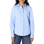 Women's Regular-Fit Stretch Poplin Button-Up Dress Shirt