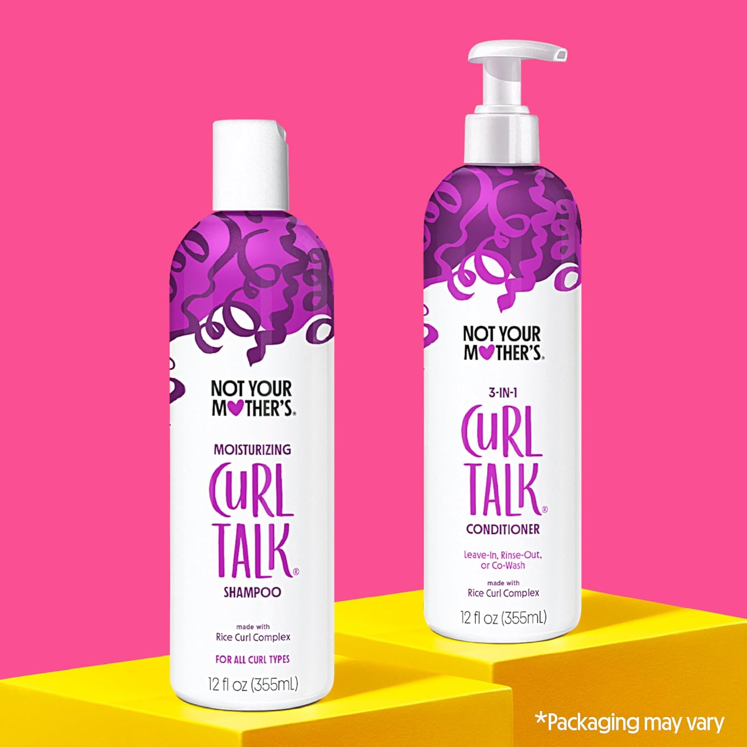 Not Your Mother's Curl Talk Shampoo and Conditioner Set for Curly Hair - (2 Pack) 12 fl oz - Shampoo and Conditioner for Women with All Curl Types - Cleanse & Hydrate Curly Hair - Control Frizz