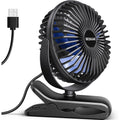 Beskar Usb Clip On Fan, Portable Small Desk Fan With Cord Powered | 3 Speeds Strong Airflow, Sturdy Clamp, Ultra Quiet Personal Cooling Fan For Office Dorm Bedroom Stroller