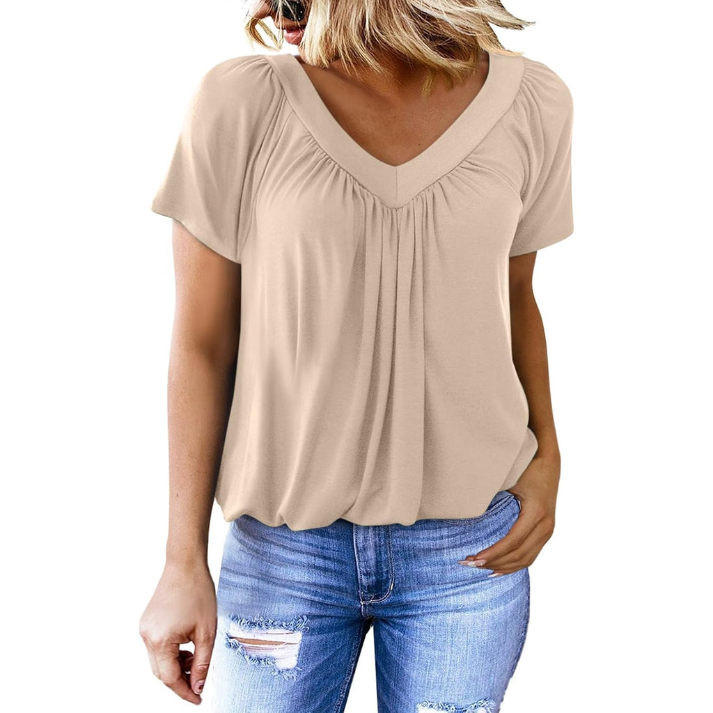Dokotoo Women'S Casual Summer T Shirts Short Sleeve V Neck Tops Tshirts