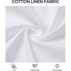 Mens Linen Textured Shirt Cotton Short Sleeve Summer Button Down Shirts | 100% Cotton, Linen-Look Texture, Casual Wear, Breathable Feel, Lightweight, Untucked, Regular Fit, Beach, Vacation, Resort