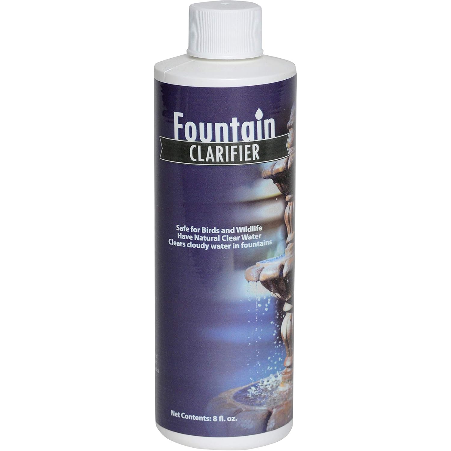 Fountain Water Clarifier - 8 Ounces - Water Treatment For Fountains & Birdbaths, Prevent White-Scale Buildup, Stains, Cloudy Water & Other Water Conditions
