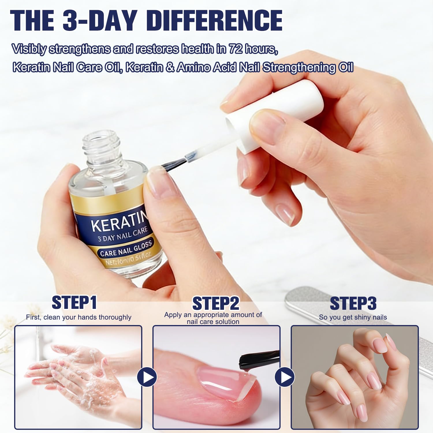 2Pcs Keratin Nail Care Oil - Moisturizing Treatment for Strong, Glossy Nails,Aloe Vera & Lavender Cuticle Oil,Repairs Dry,Weak Nails (16ml/0.56oz)