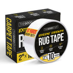 The Good Stuff Double Sided Carpet Tape [2"x10yd] - Heavy-Duty Rug Gripper Tape - Strong Non-Slip Rug Tape for carpet, hardwood floors, Vinyl, Area Rugs, Tiles, and Concrete - No Residue, Easy Removal