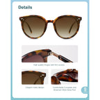 SOJOS Sunglasses Womens Trendy 2025 Classic Round Retro Vintage Shades Large Frame Sunnies SJ2067 Black Tortoise Frame