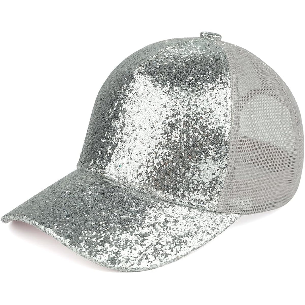 C.C Glitter Sequin Baseball Cap With Mesh
