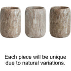 Creative Co-Op Modern Marble Bottle Holder, White Crock, Natural