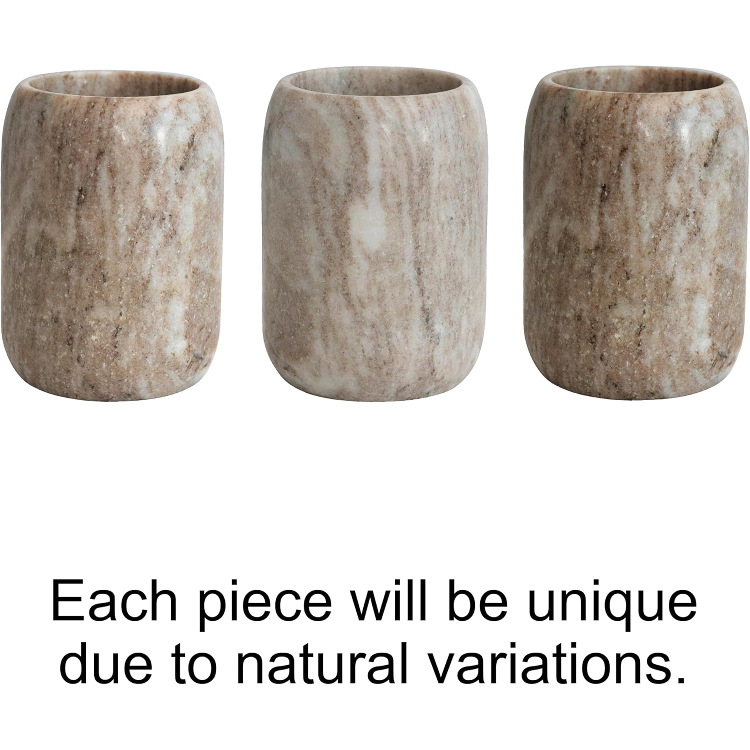 Creative Co-Op Modern Marble Bottle Holder, White Crock, Natural