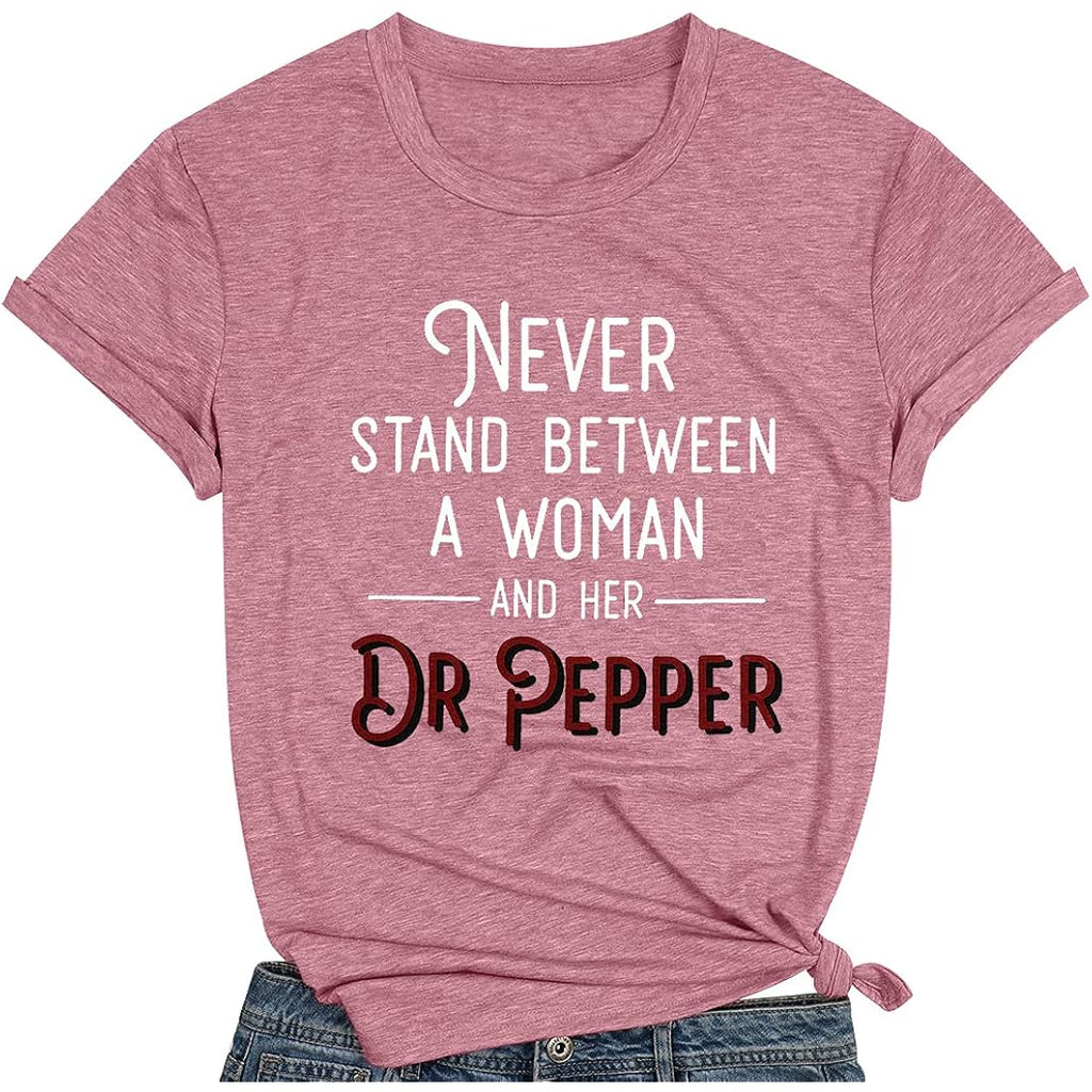 MNLYBABY Funny Saying Shirt for Women Letters Graphic Short Sleeve Casual Top Tees Pink