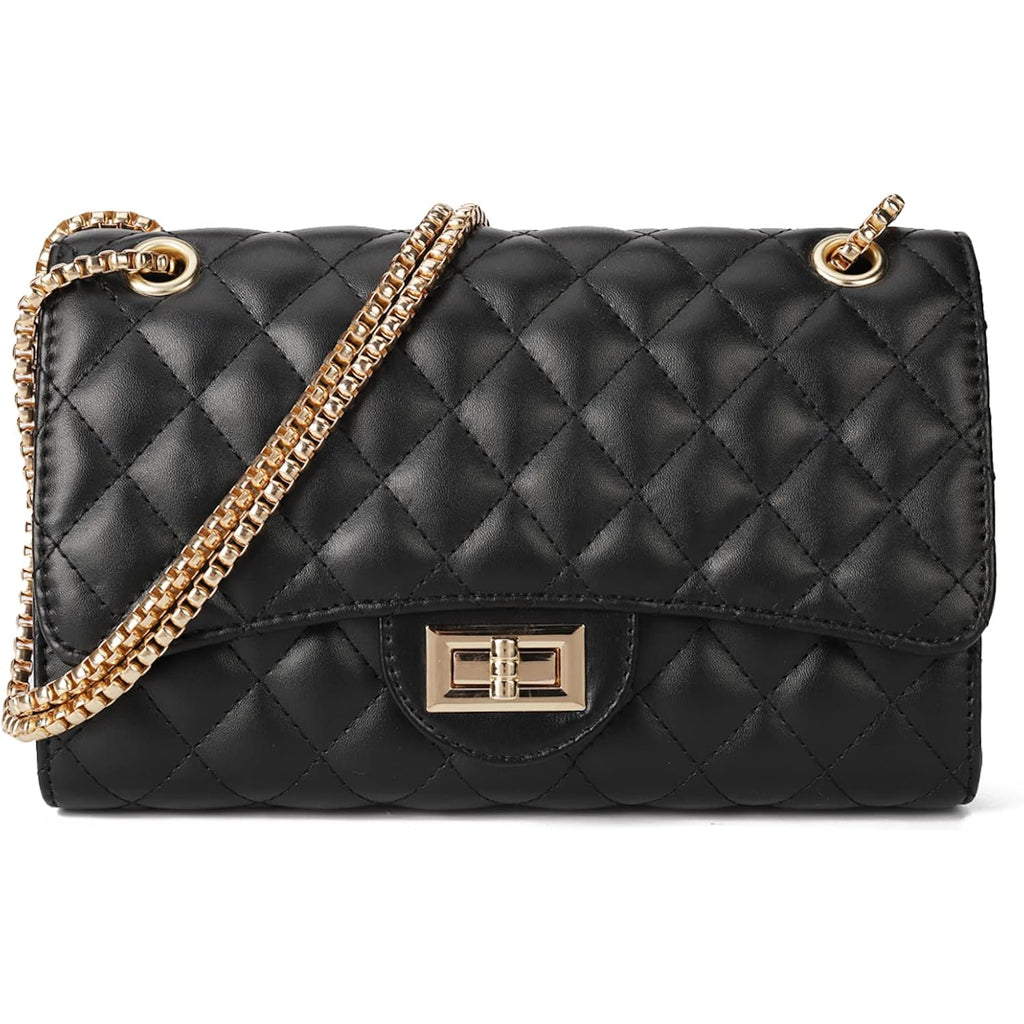 Gladdon Quilted Crossbody Purse For Women Trendy Shoulder Bags | Stylish Shoulder Purse,Quilted Pattern,Structured Bag,Chain Strap,Spacious Enough,Casual And Dressy Outfits,Any Occasion