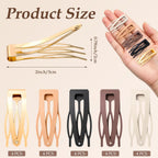 Sightor 20 Pcs Double Grip Hair Clips, Metal Snap Hair Clips Hair Barrettes For Women Hair Styling Hair Accessories (Black, Brown, Beige, Khaki, Gold)