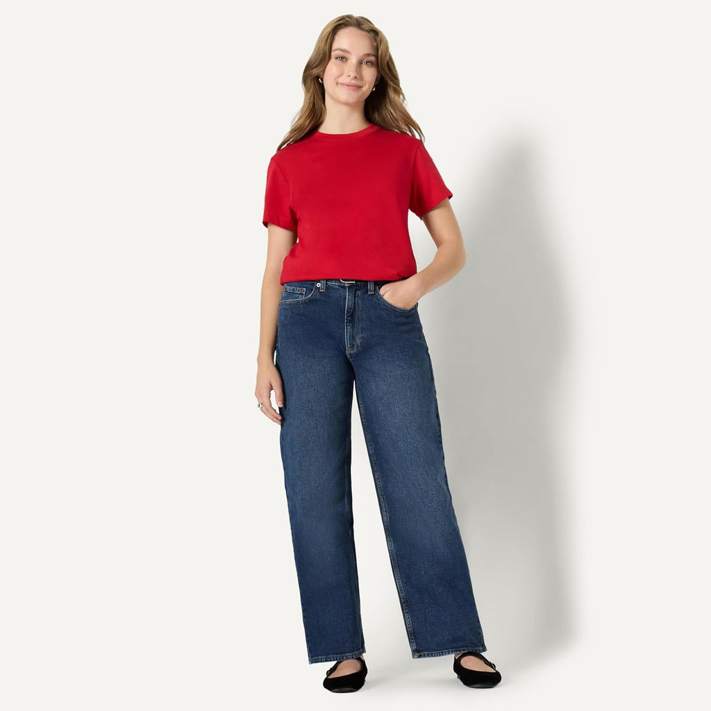 Amazon Essentials Women's Relaxed-Fit Cotton Crewneck T-Shirt