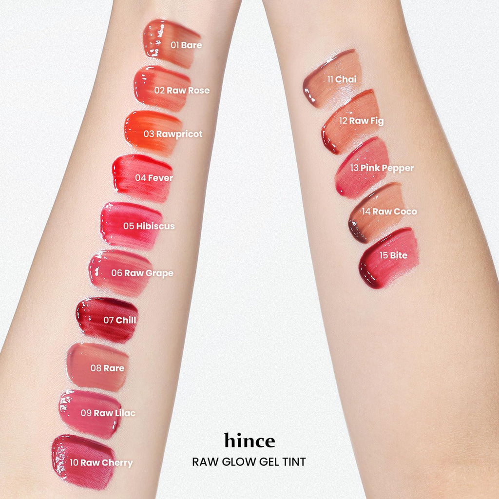 HINCE Raw Glow Lip Tint - Stain Glazed, Glossy Dewy Lip Gloss, Non Sticky & Long Wearing for Natural Glass Glow, Hydrating, Moisturizing Liquid Lipstick, Vegan, 0.13 fl.oz. (RAW ROSE, 02)