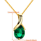 Orovi 14K Gold Necklace for Women in 14K Yellow Gold/White Gold 585 with Ruby/Sapphire/Emerald/Topaz/Amethyst Gemstone/Birthstone Pendant Necklace and Gold Chain 17.7 ″ Long - Women's Jewelry
