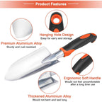 Garden Shovel Garden Hand Trowel, Heavy Duty Hand Shovel With Ergonomic Handle, Small Gardening Tools For Digging, Rust Resistant Gardening Spade Trowel Tools, Orange