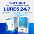 Blue Uv Light Flying Insect Trap, Plug-In Bug Catcher With 4 Sticky Refills For 100+ Days, Fly Catcher For Flies, Fruit Flies, Gnats, Moths, Silent For Home