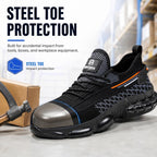 Steel Toe Work Shoes For Men Lightweight Safety Shoes With Puncture Resistant Sole Comfortable Construction Industrial Work Shoe For Warehouse