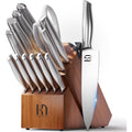 KnifeSaga Kitchen Knife Set 14 Piece Premium Japanese High Carbon Stainless Steel Knife Block Sets with Built-in Sharpener, Razor Sharp Knives Set for Kitchen, Quality Acacia Wood Block Knife Set
