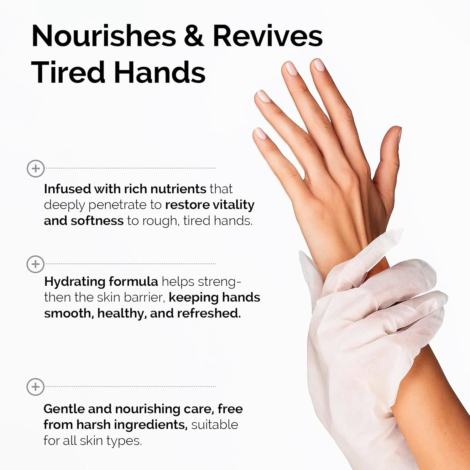 DLUX PROFESSIONAL Hand Mask - 5 Packs of 2 Nutritious Fragrant Hand Mask Gloves, Protein Rich Moisturizing Gloves For Dry Hands, Single Use Hand Masks for Dry Cracked Hands Overnight