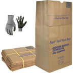 30 Gallon Lawn & Leaf 2-Ply Heavy-Duty Yard Waste Compost Refuse Paper Bags With Necessia Gardening Gloves, Eco-Friendly, Tear Resistant, Self Standing, Biodegredable, Made In Usa, 30 Count