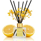 Reed Diffuser Set,3.38 Fl Oz (100 Ml) - Lemon Verbena Oil Diffusers With 6 Reed Sticks For Bathroom Shelf Decor