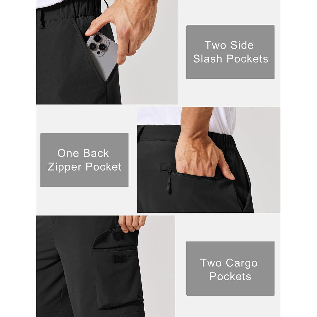 Coofandy Mens Casual Shorts 9" Lightweight Cargo Shorts For Golf Hiking Work Fishing With 5 Pockets