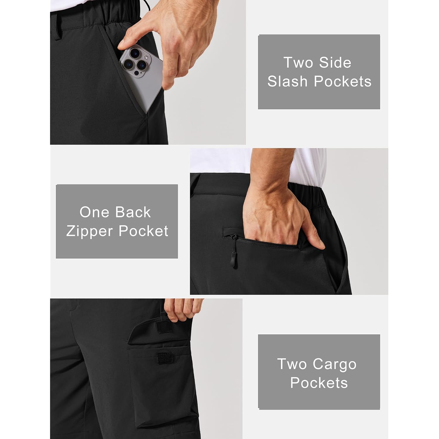 Coofandy Mens Casual Shorts 9" Lightweight Cargo Shorts For Golf Hiking Work Fishing With 5 Pockets