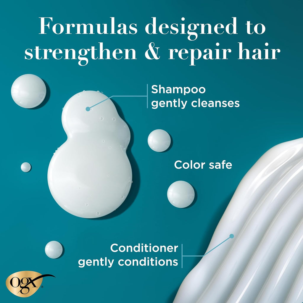 Ogx Renewing + Argan Oil Of Morocco Shampoo & Conditioner Set, Damage Repairing Shampoo & Conditioner Helps Strengthen & Repair Dry, Damaged Hair, Sulfate-Free Surfactants, 13 Fl. Oz, 2 Pack