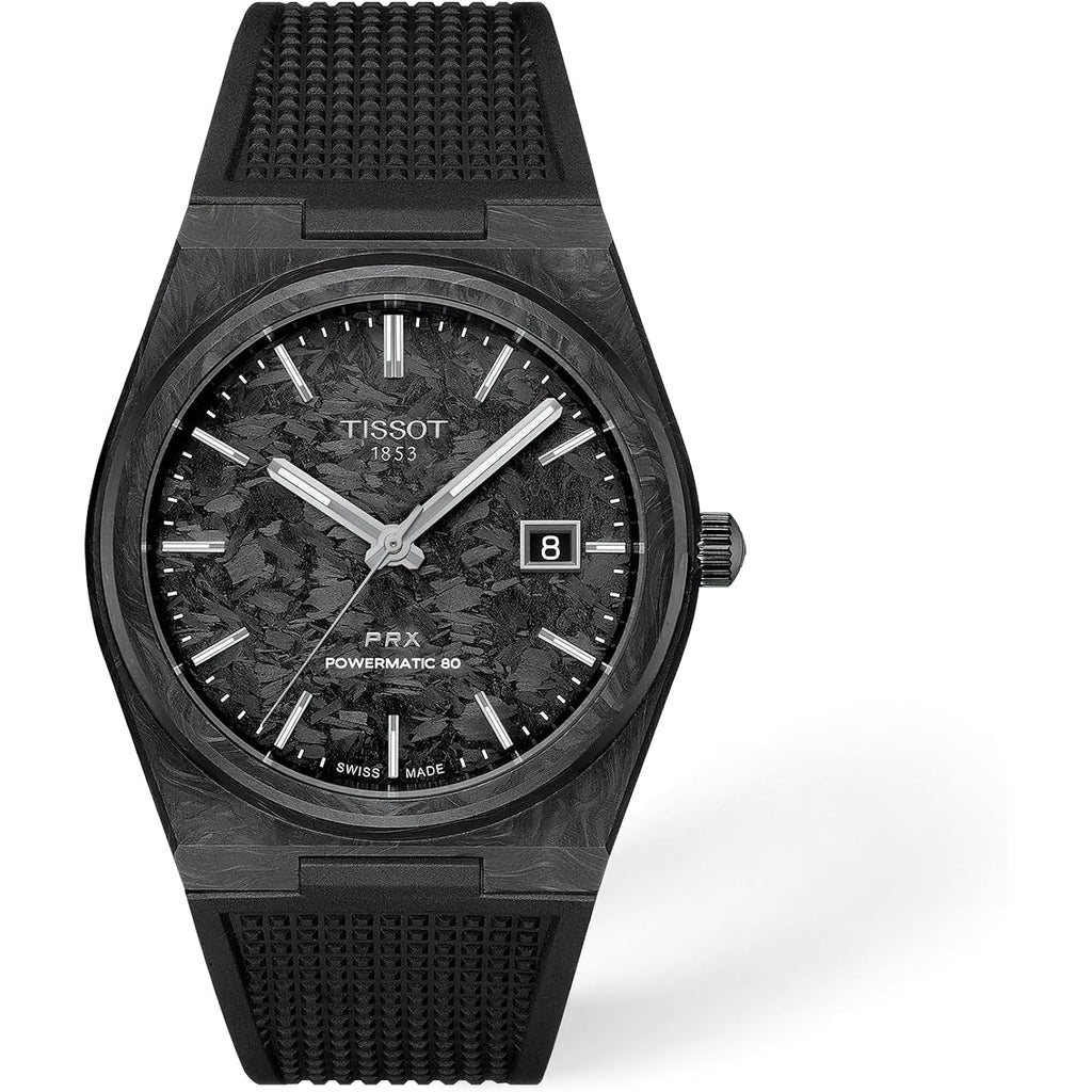 Tissot Prx Powermatic 80, Swiss Automatic Watch For Men, 40Mm, Forged Carbon Case, T1379079720100