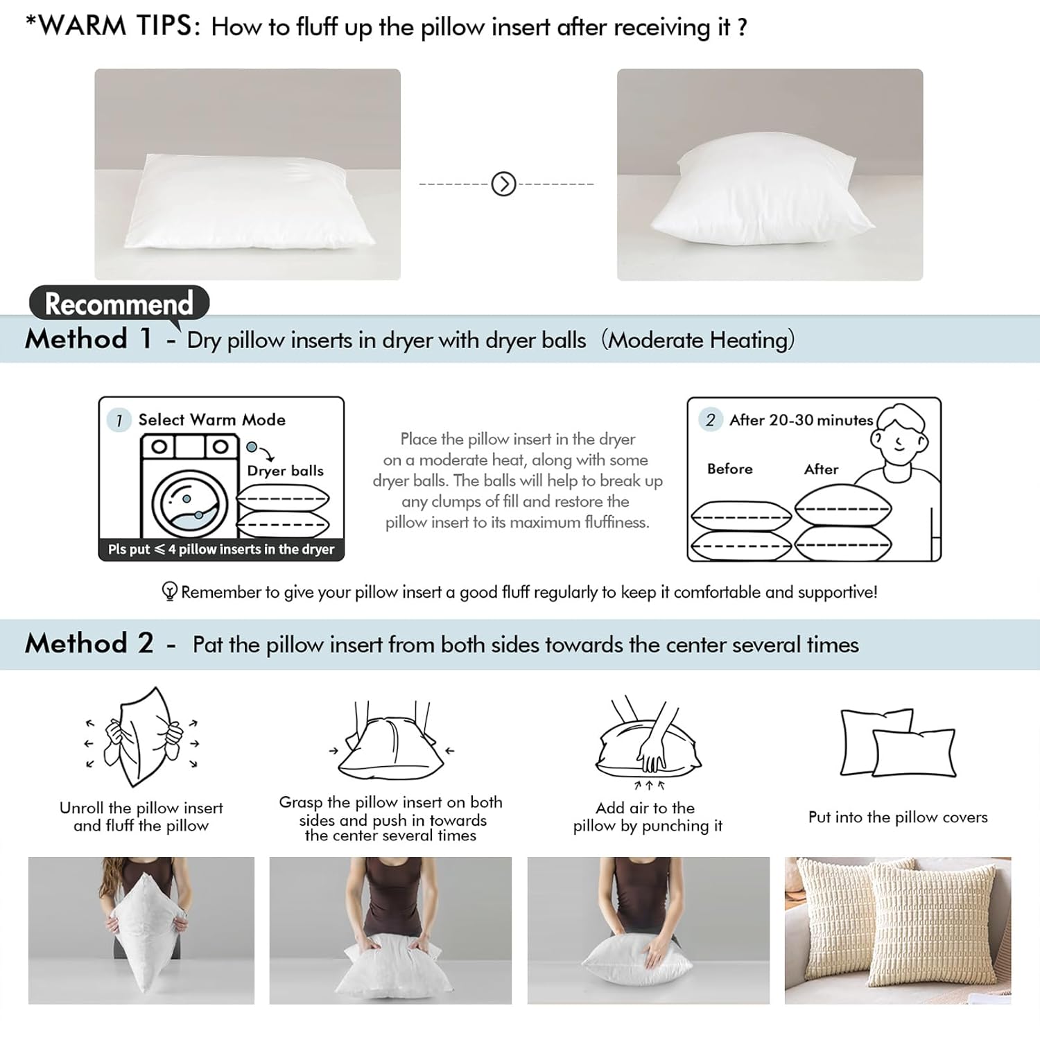 MIULEE 18x18 Pillow Inserts Set of 2, Decorative Throw Pillows for Couch Sofa Bed with 100% Virgin Microfiber Filling, Soft Supportive Fluffy Square Cushion Inserts