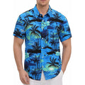 Mens Hawaiian Shirts Tops Short Sleeve Floral Button Down Beach Shirt Vintage Tropical Palm Summer Lightweight Blouses Male