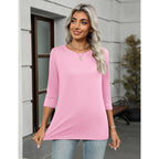 Zeagoo Women Tops 3 Pack 3/4 Sleeve Crewneck Cute Basics Tees Casual Fashion Summer Spring T Shirts Business Work Tee Top