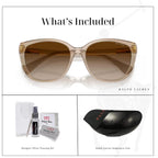 Ralph Lauren RA5274 Cateye Sunglasses for Women +BUNDLE with ACCESSORY EYEWEAR KIT Shiny Transparent Brown / Gradient Brown