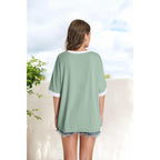 OFEEFAN Summer Tops for Women 2026 Short Sleeve Shirts Dressy Casual Crew Neck Tshirts Fashion Z-light Green