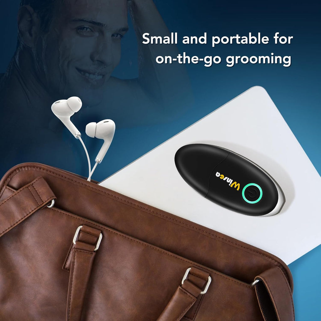 Winsea Ear and Nose Hair Trimmer for Men and Women – Travel Trimmer, High-Precision Nose Shaver, USB Rechargeable, Waterproof, Safe & Quiet Operation, Portable Ear Hair Remover Design (Black)