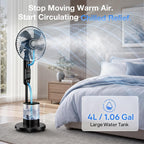 Misting Fan, 2026 Upgraded 4L Large Water Tank Mister Cooling Fan, 5 Speeds 3 Modes Misting Standing Fan, Floor Fan With Remote For Home, Bedroom, Patio, Outdoor